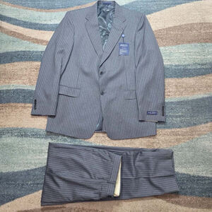 Daniel Cremieux Collection Mens Gray 100% Wool Loro Piana Suit 44L Top 38 Pants